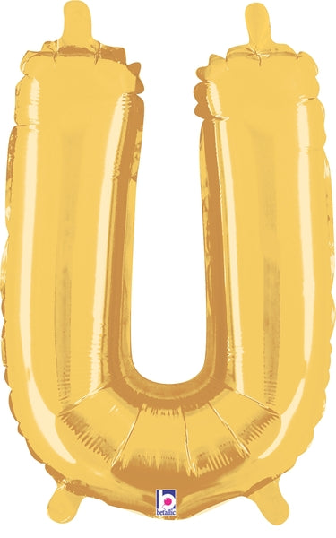7" | 14"| 40" Gold Letter Foil Balloon - Megaloons Letters A -Z | 3 Sizes Available