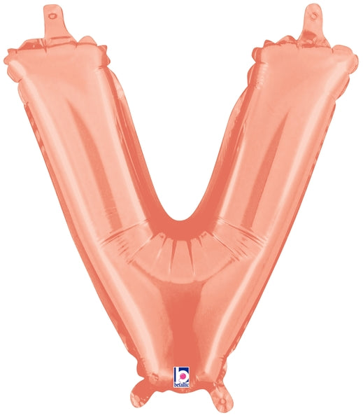 14" | 34" Betallic Rose Gold Letter Balloons - Megaloons | 2 Sizes Available - Letters A-Z