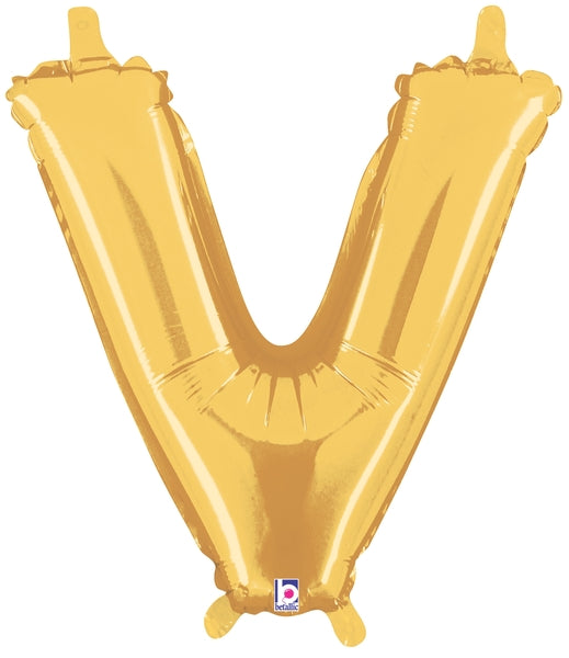 7" | 14"| 40" Gold Letter Foil Balloon - Megaloons Letters A -Z | 3 Sizes Available