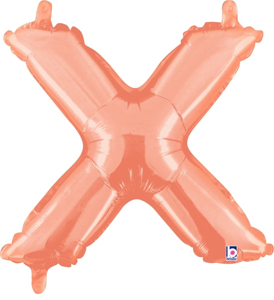 Globos con letras de oro rosa de 14" | 40" - Megaloons | 2 Tamaños Disponibles - Letras AZ 