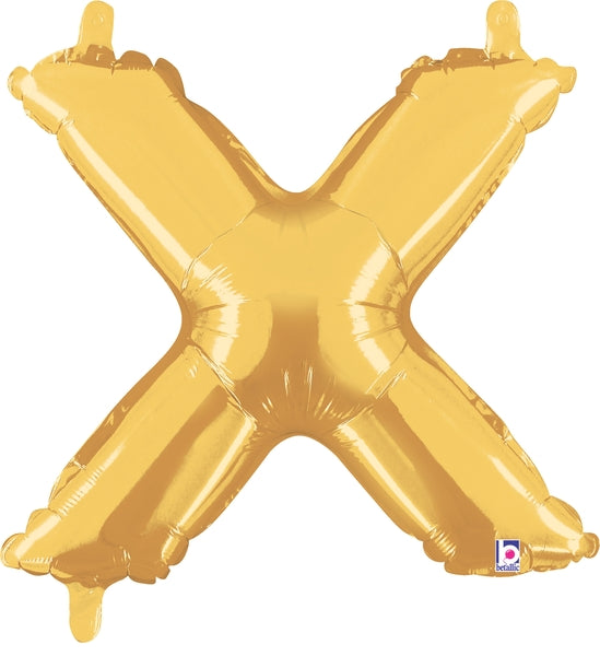 7" | 14"| 40" Gold Letter Foil Balloon - Megaloons Letters A -Z | 3 Sizes Available