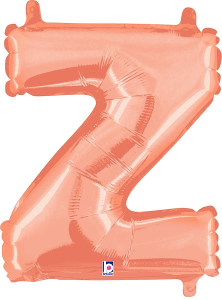 14" | 34" Betallic Rose Gold Letter Balloons - Megaloons | 2 Sizes Available - Letters A-Z