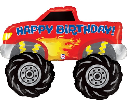 Camión monstruo de 40" feliz cumpleaños