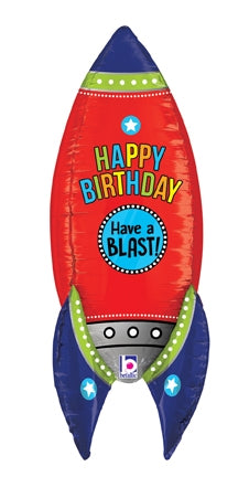 36" Dimensionals Blasting Birthday Rocket Balloon