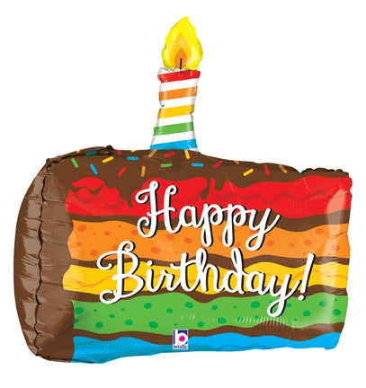 Globo de pastel de cumpleaños de arcoíris de 28 "Dimensions