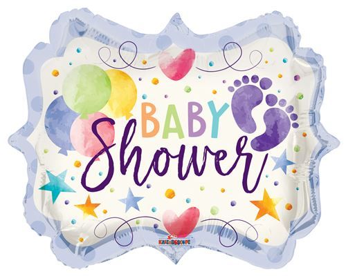 18" Baby Shower Acuarela Foil Balloon | Buy 5 Or More Save 20%