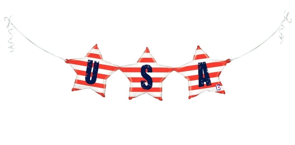 37" USA Bunting Foil Airfill Balloon (WSL) | Clearance - While Supplies Last!