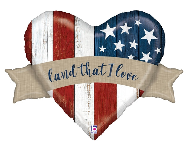 25" Patriotic Land That I Love Foil Balloon (P23)