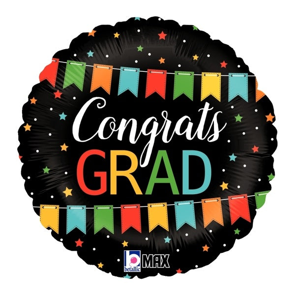18" Congrats Grad Banner Foil Balloon (P24) | Buy 5 Or More Save 20%