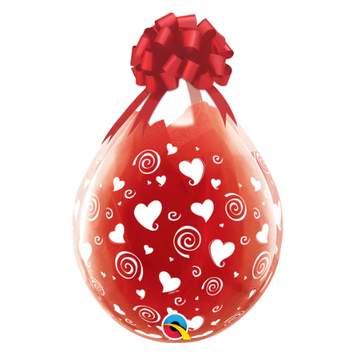 Globos de látex Qualatex de relleno de corazones giratorios de 18.0 in | 25 unidades