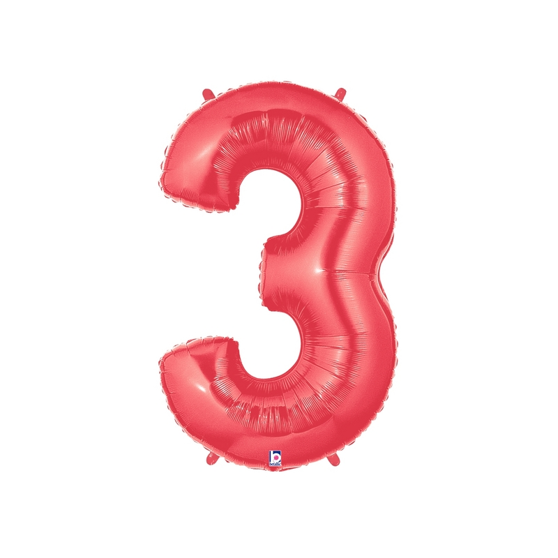 34" |40" Red Foil Number Balloon - Megaloons | Numbers 0-9