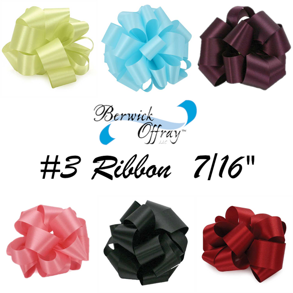 #3 Satin Acetate Ribbon | 9/16 Inch Wide, 100 Yards Long
