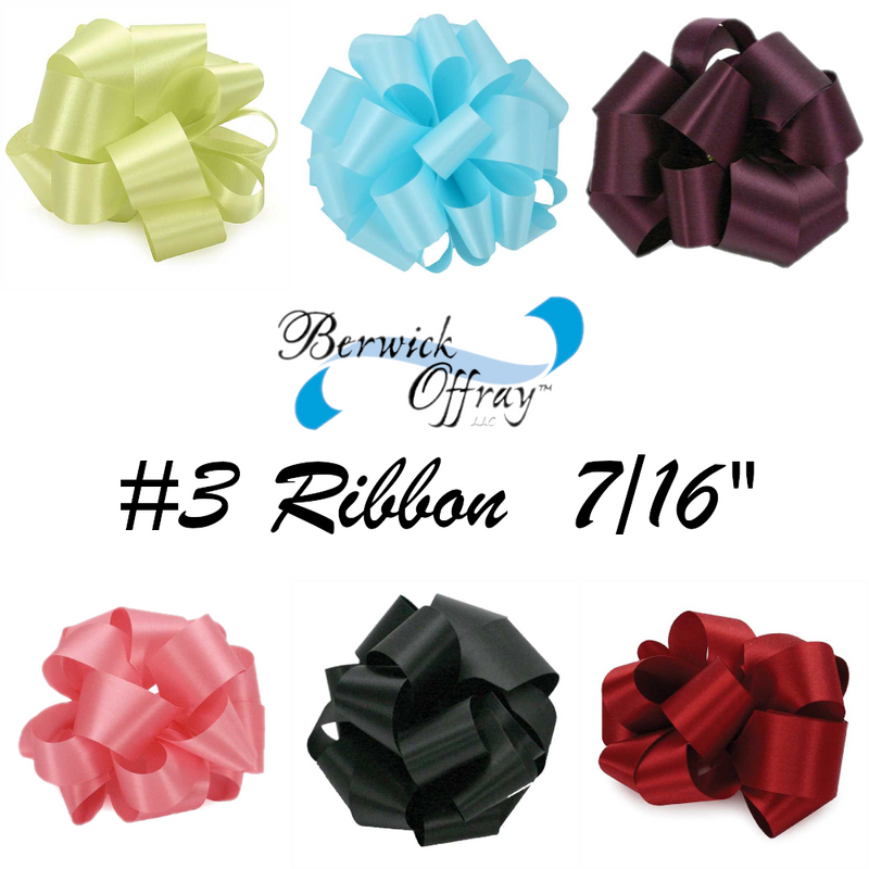 #3 Satin Acetate Ribbon | 9/16 Inch Wide, 100 Yards Long
