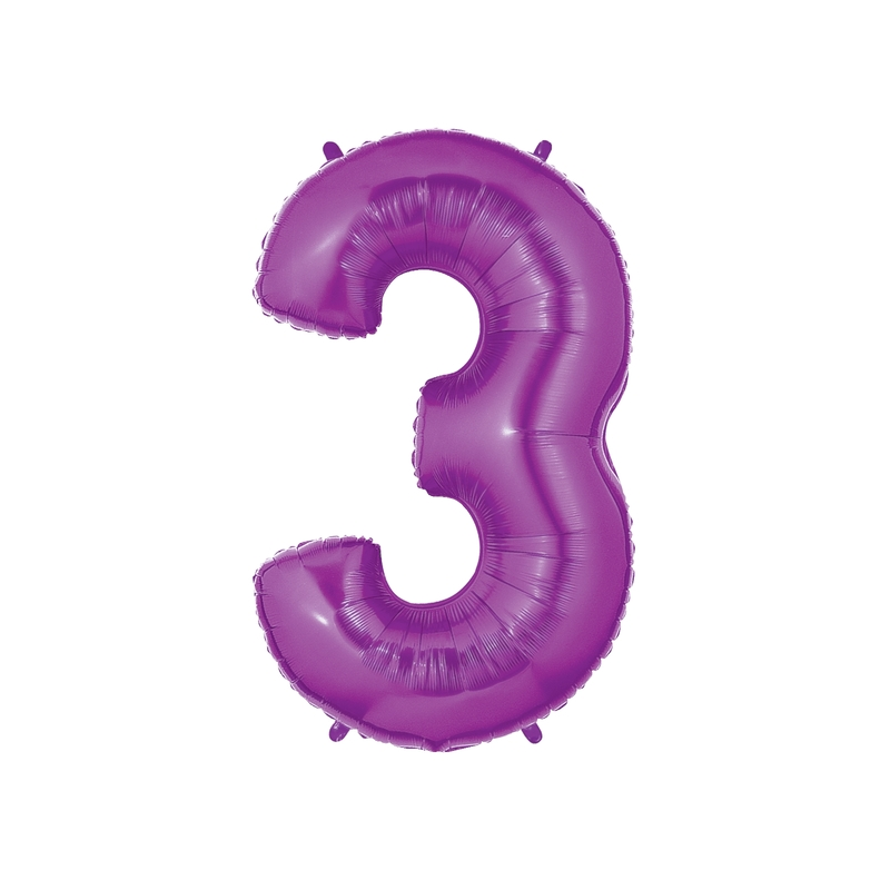 40" Purple Foil Number Balloon - Megaloons | Numbers 0-9