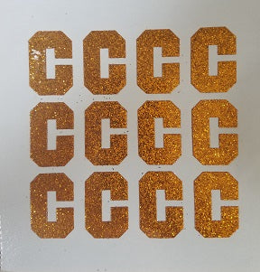 1.5" Metallic Orange Letters Single Sheets