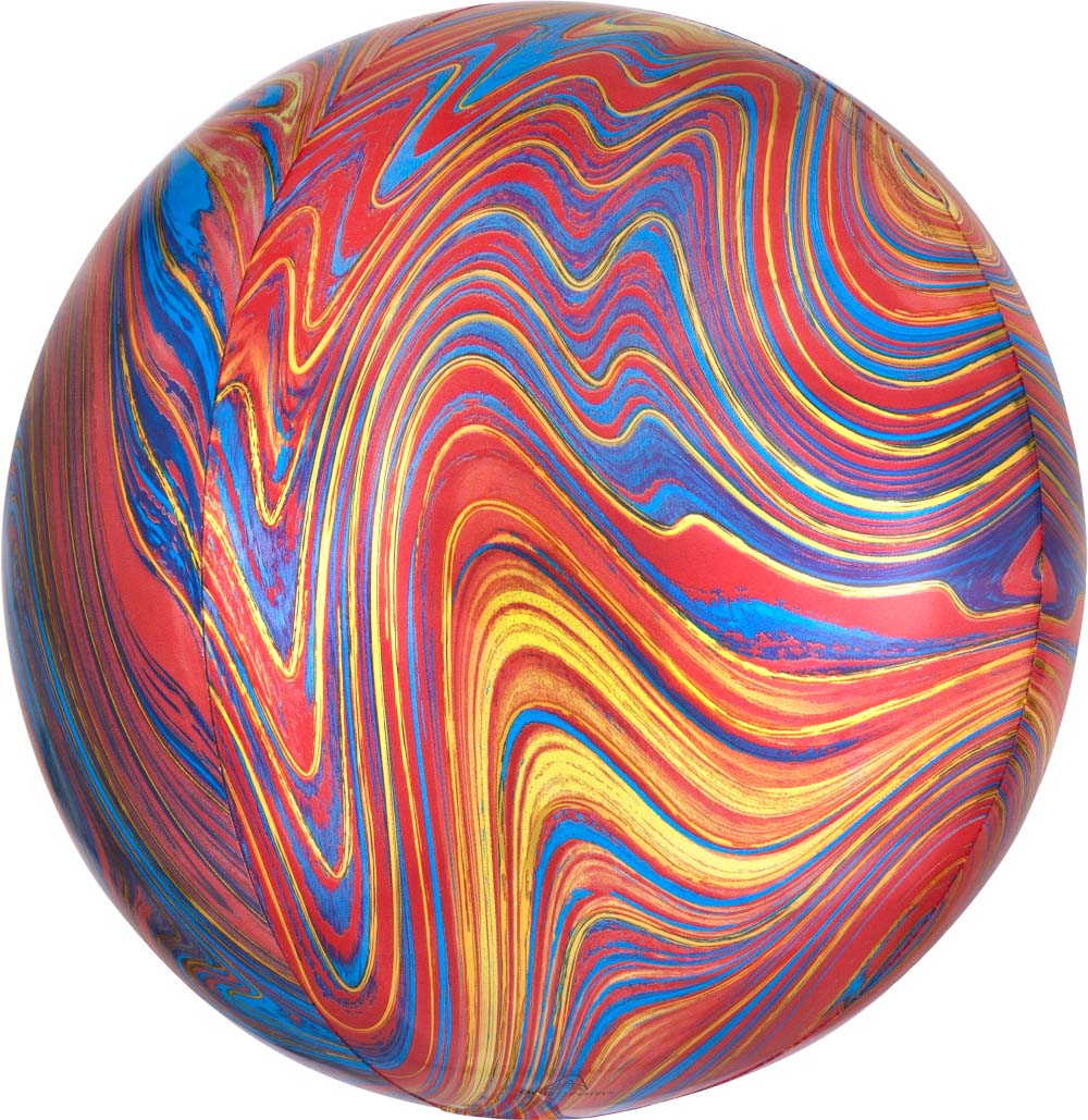 15" Anagram Orbz® XL™ Marblez™ Foil Balloons - Globe Shape | 3 Count