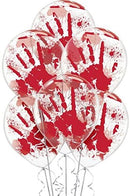 12" Clear Blood Splatter Latex Balloons | 6 Count