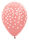 11" Rose Gold White Confetti Sempertex Latex Balloons | 50 Count- Dropship (Shipped By Betallic)