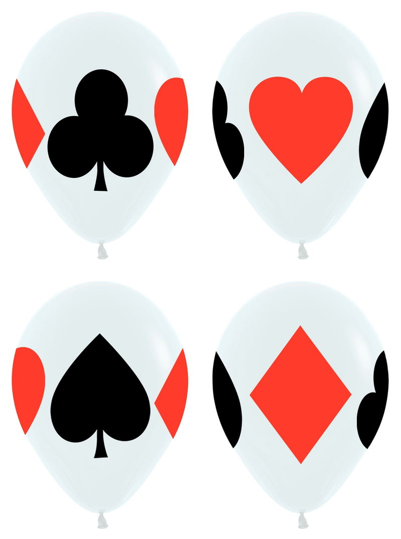 11" Card Suits Sempertex Latex Balloon | 50 Count
