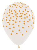 11" Gold Confetti Sempertex Latex Balloons | 50 Count