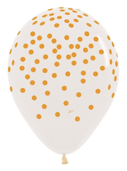 11" Gold Confetti Sempertex Latex Balloons | 50 Count