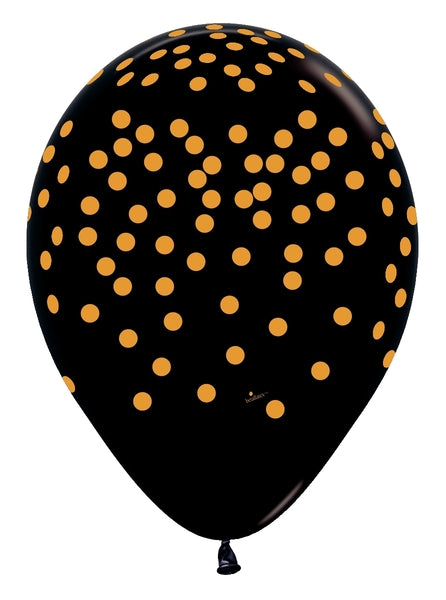 11" Gold Confetti Sempertex Latex Balloons | 50 Count