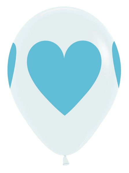 11" Sempertex Baby Blue Hearts Latex Balloons | 50 Count - Dropship (Shipped By Betallic)