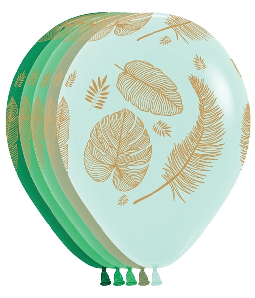 11" Tropical Leaves Sempertex Latex Balloons | 50 Count