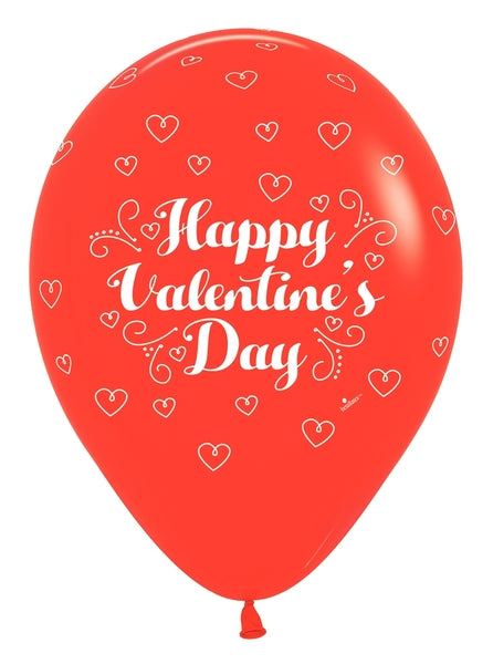 11" Valentine's Day Doodles Sempertex Latex Balloons | 50 Count - Dropship (Shipped By Betallic)