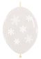 12" Clear Snowflake Sempertex Link-O-Loons® | 50 Count -Dropship (Shipped By Betallic)