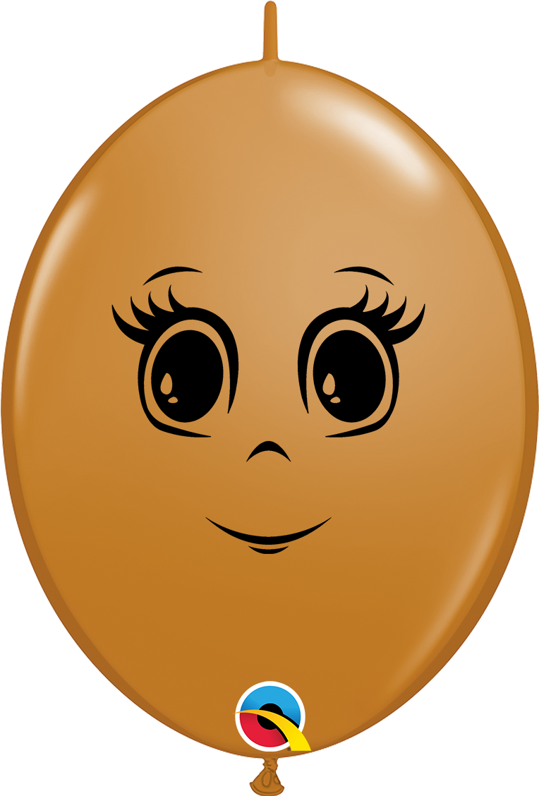 12" Qualatex Mocha Brown Feminine Face QuickLink® Latex Balloons (Discontinued) | 50 Count