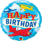 Globo de aluminio de 18" con diseño de aviones de cumpleaños | Compre 5 o más y ahorre un 20 %