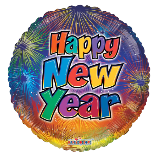 18" Happy New Year's Fireworks Foil Balloon | Buy 5 Or More Save 20%
