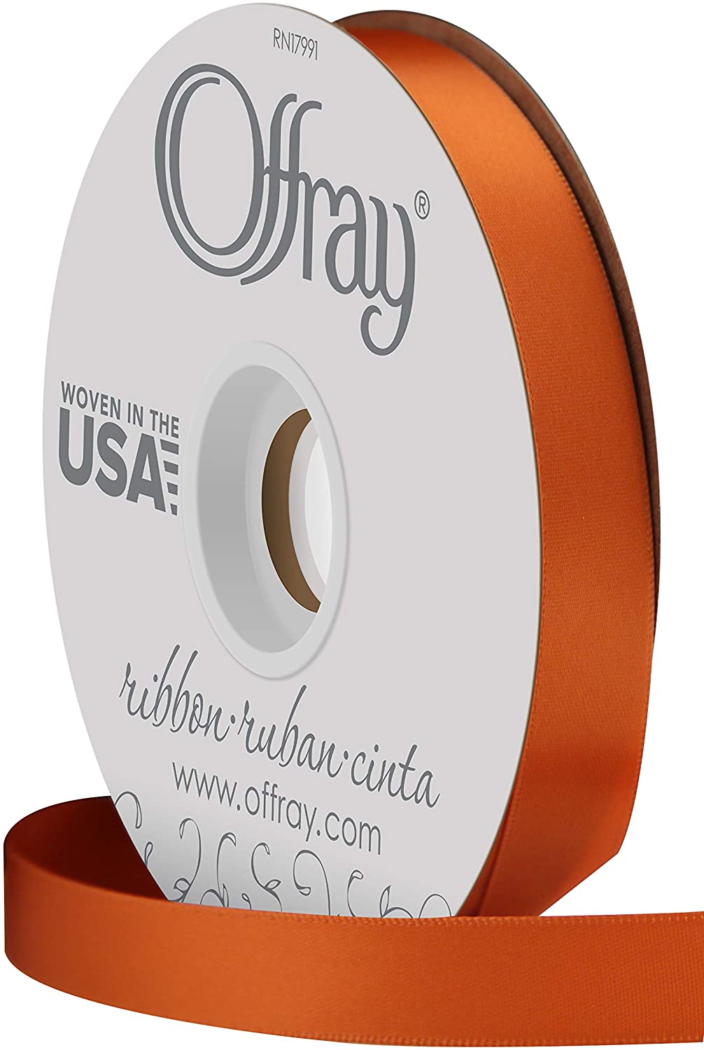 #5 Offray Single Face Satin Ribbon - 7/8" Wide, 100 Yards Long | 1 Spool