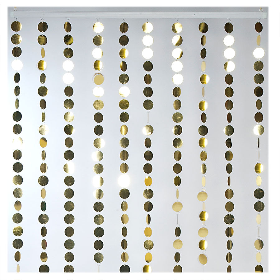 "Spangles" PVC Foil Confetti Circles Curtain Backdrop | 1 Count