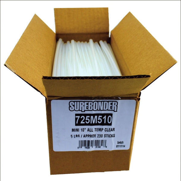 10" Mini All Temprature Clear Glue Sticks | 5 Pound Box