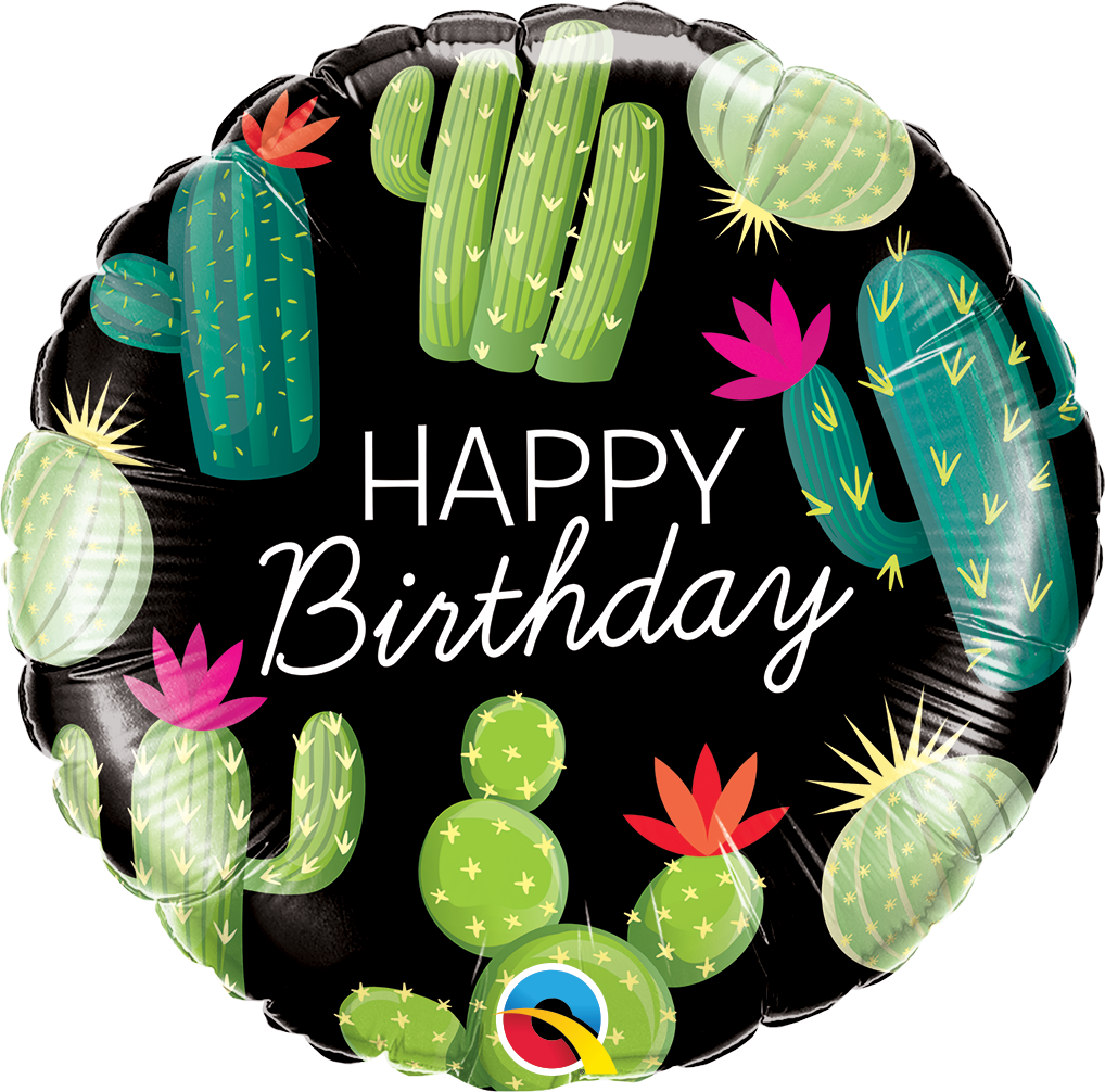 18" Birthday Cactuses Foil Balloon | Buy 5 Or More Save 20%