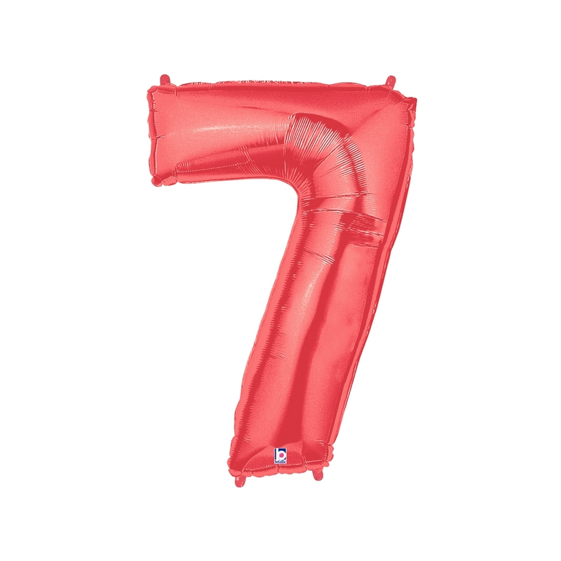 34" |40" Red Foil Number Balloon - Megaloons | Numbers 0-9