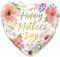 Globo de corazón de lámina de flora rosa del Día de la Madre de 18" (P8) | Compre 5 o más y ahorre un 20 %