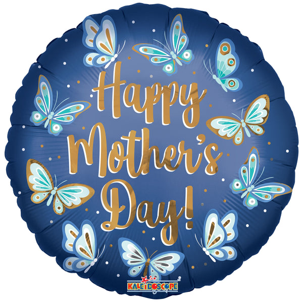Globo de aluminio con diseño de mariposas Feliz Día de la Madre de 18" (P7) | Compre 5 o más y ahorre un 20 %