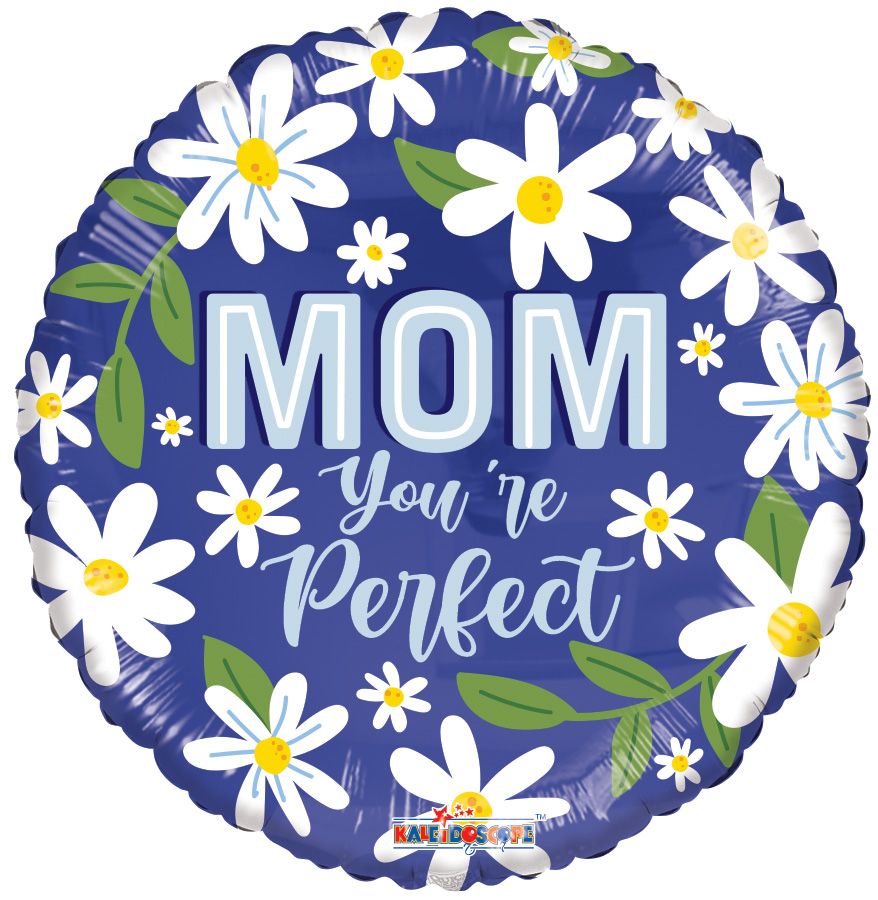 18" Mom You're Perfect Daisies Foil Balloon (P7) | Buy 5 Or More Save 20%