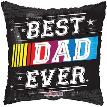 18" Best Dad Ever Race Foil Balloon (P18) | Buy 5 Or More Save 20%