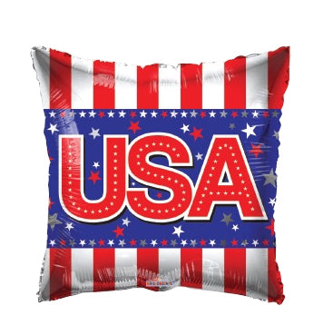 18" USA Square Foil Balloon (P21) | Buy 5 Or More Save 20%