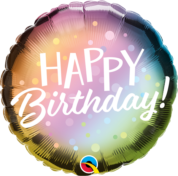 Globo metalizado de cumpleaños de 18" Ombre &amp; Dots | Compre 5 o más y ahorre un 20 % 