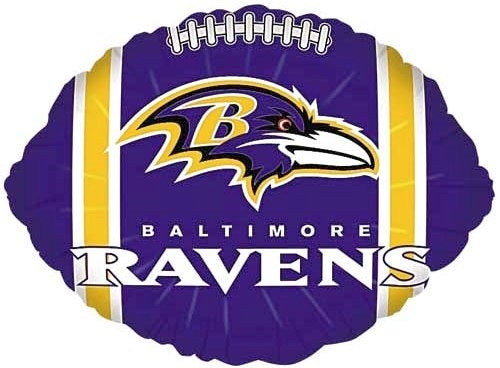 Globo metalizado de fútbol de la NFL de los Baltimore Ravens de 18"