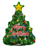 36" Christmas Tree- Merry Christmas Foil Balloons (P26) | 5 Count