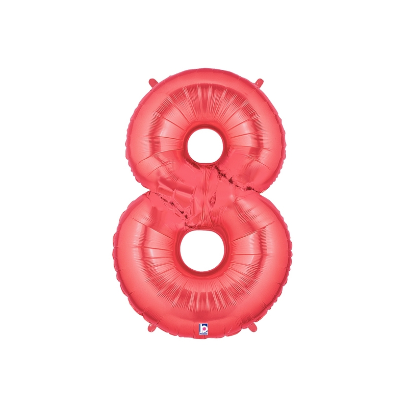 Globo con números de lámina roja de 40" - Megaloons | Números 0-9 