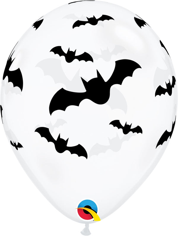 11" Diamond Clear Bats Latex Balloons | 50 Count