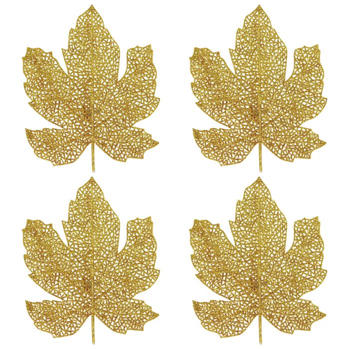 Glittered Fall Leaves | 4 Count