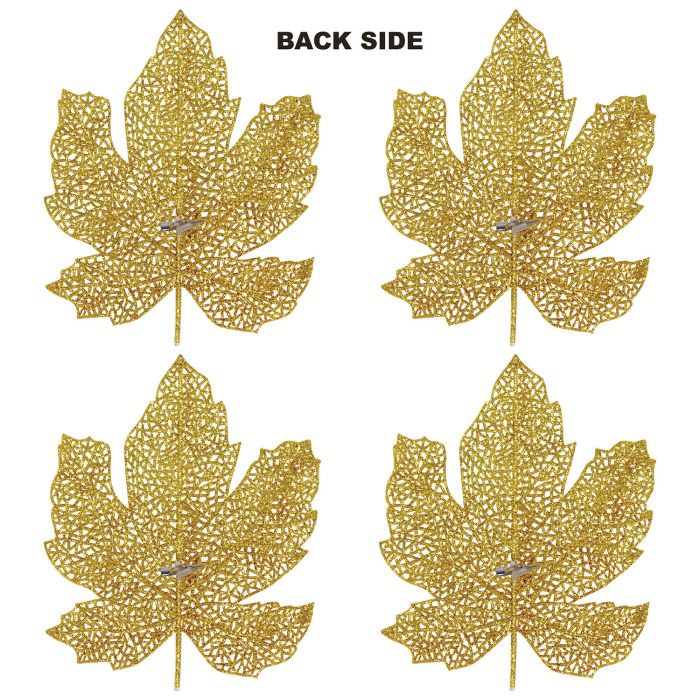 Glittered Fall Leaves | 4 Count